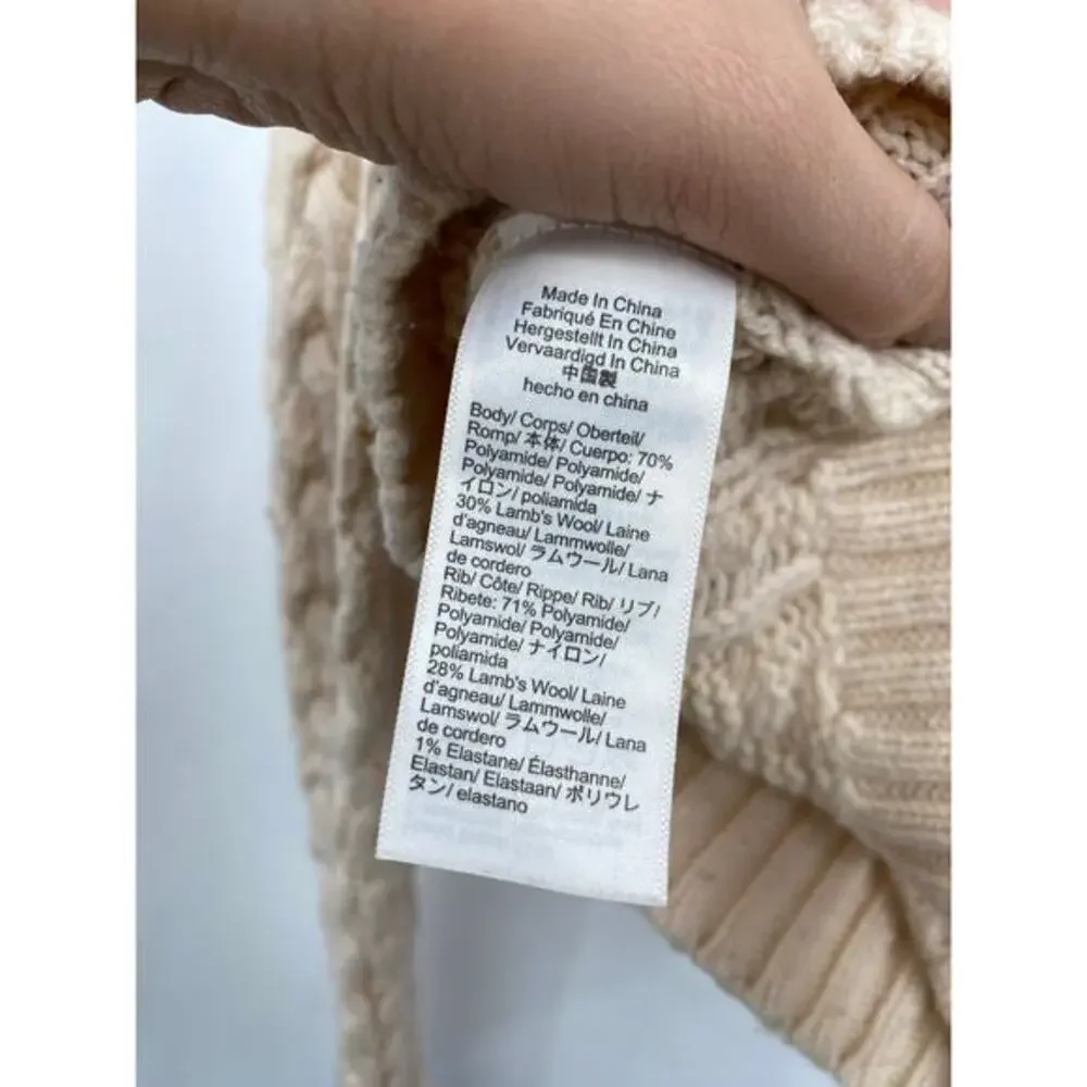 J. Crew Cable Knit Ruffle Neck‎ Cardigan Sweater
